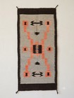 Mid Century Navajo Wool Rug Double Saddle Blanket Klagetoh Ganado Gray Coral