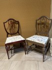 Phyfe Style Pair  mismatched  Of Hepplewhite Mahogany Dining Chairs  Read