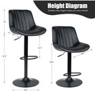 Adjustable Swivel Upholstered Bar Stools Set Of 2