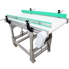 110v 48 x19 7  Food Grade Pu Belt Inclined Wall Conveyor Adjustable Height speed
