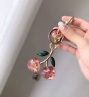    coach    Cherry Bag Charm Keychain Glitter Resin And Metal Brass red Apple