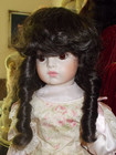Bell Doll Wig Size 11-12  Dark Brown Curls No Doll Or Dress