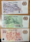 Singapore Set Banknotes Circ 2 5 10 Dollars Fv Us 14 00 