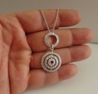  Multi - Circle Necklace Pendant W  Lab Diamonds   925 Sterling Silver   18   