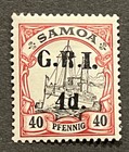 Travelstamps  Germany Colonies Samoa Stamps 4d On 40pf Mint Og H  signed Unwmk