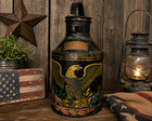 Vintage Seth Nichols Princeton Ma Eagle Graphic Painted Metal Milk Can Folk Art