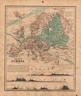 1860 Two-sided Original J H Colton Map South America europe