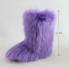 Faux Fur Boots For Women Fuzzy Fluffy Furry Round Toe Winter Snow Boots Size 8
