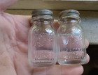 Pair Mini 2 5 8  Ball Perfect Mason Fruit Jar Salt Shakers With Tin Shaker Lids