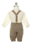 New Baby Toddler Boys Beige Brown Ivory Knickers Vintage Suit Set Outfit Easter
