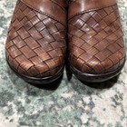 Klogs Woven Basket Weave Mules Brown Leather Soft Inside Comfort Shoes 8m
