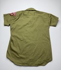 Vintage Boy Scouts Of America Shirt Mens Medium Green Short Sleeve Uniform Bsa