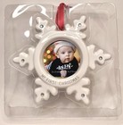 Baby   s First Christmas Picture Frame Snowflake Ornament Ceramic New 3x3 Picture