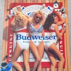 Vintage 1987 Budweiser Beer Label Conscious Poster Swimsuit Girls 28 X 20