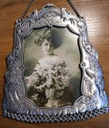 Vtg  W f  Co  Pewter Flower Photo Frame  Victorian   Art Nouveau Style