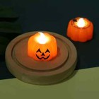 40pk Bright 3d Halloween Flameless Candles  Pumpkin Led Tea Light Candle Us Ship