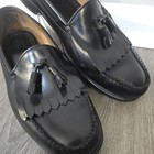 Vintage Gh Bass Weejuns Kiltie Tassel Loafers Handmade Leather Sz 14c Black Usa