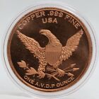 Tyrannosaurs T-rex 999 Fine Copper 1 Oz Round Medal Dinosaur Rex - Jm463