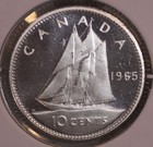 1965 Canada Silver Dime  800 Fine Canadian 10c Ten Cents Elizabeth Ii