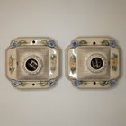 Porcelier 1930s Porcelain Ceiling Light Fixture Pair Art Deco Basket Weaver