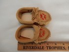 Beaded Leather Baby Moccasins   Small