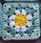 Lot Of 20 5  Light Green Hand Crochet Flower Granny Squares Afghan Blocks Throw