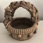 Vintage Monkey Cowboy Safari Hat Resin Handled Basket Planter 6 5 X 5 Figurine