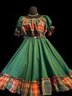 Vintage 80   s Voluptuous 2 Pc Skirt Set Folk Square Dance Set 