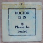 Vintage Doctor Will Return Adjustable Clock Store Door Sign