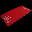 Embroidered Modern Triangle Christmas Trees On Red Runner  Dresser Scar 16  X35 