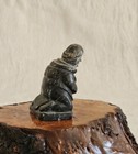 Handmade Inuit Carved Stone Signed  Woman Eskimo Vintage Statue