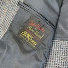 Vintage Harris Tweed Blazer Jacket Size 44 Grey Wool Scotland John Weitz Wood