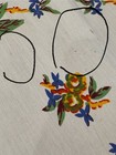 Vintage Kitchen Tea Towel Floral Red  Blue  Gold  Green 27 x 14 5 
