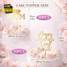 20pcs Happy Mothers Day Cake Toppers Glitter Gold Acrylic Cake Disc Mothers Days
