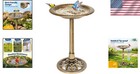Polyresin Pedestal Bird Bath  28  Height  Antique Copper