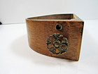 Vintage Antique Sewing Machine Cabinet Tiger Wood Drawer Bentwood Curved  4