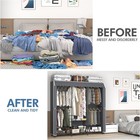 Heavy Duty Wardrobe Rack Large Garment Rack Clothing Shelves Freestanding Closet