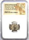 Marc Antony Ar Denarius Portrait Silver Coin 33 Bc  Ngc Choice Vf - 5 5 Surface