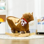 Qaba Baby Rocking Horse riding Horse plush Animal Rocker W realistic Sound pedal