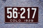 1929 Colorado License Plate