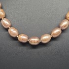 Vintage Freshwater Pearl Necklace  14k Filigree Clasp Bronze Hand Knotted