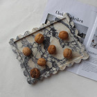 Genuine Calacatta Viola Scalloped Marble Tray 10 8 x8   Rectangle Luxury Vanity 