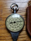 Hoffritz  new York  Made Germany Vintage 2-sided Map Measure Leather Case Works 