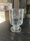 Set Of 6 Vintage Etched Glass Tumblers  16 Oz Goblets Perfect Condition