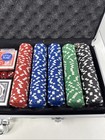 Clay Poker Chips Texas Hold em Set With Best Club Special No 9 Playing Cards Euc