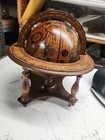Vintage Old World Zodiac Astrology Wooden Desktop Globe W  Stand - Made In Italy