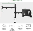 Monitor And Laptop Mount  Monitor Arm With Vented Tray For 13  To 27  Lcd Comput