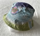 Santa Cruz Skateboard Bucket Hat Green Blue Yellow Tye Dye Print Osfm Vintage