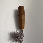Vintage Brown Plastic Needle Case Tube With Hand Sewing Needles