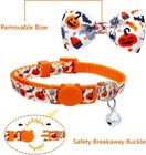 Halloween Cat Collar With Bell  Kitty Kitten Holiday Bow Tie Pattern A 